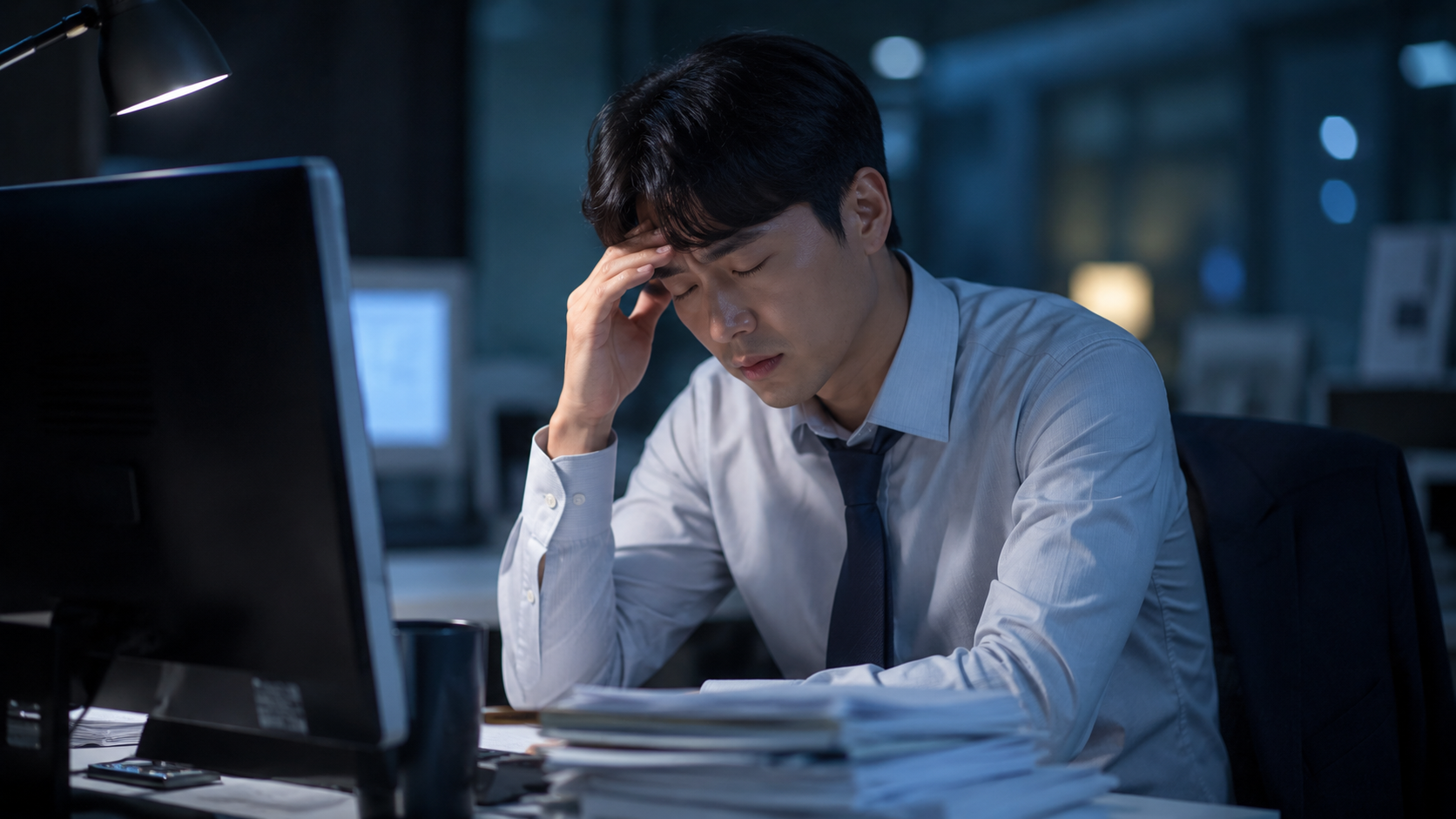 공황장애 치료 접근과 스트레스 반응을 보이는 한국인 직장인 모습