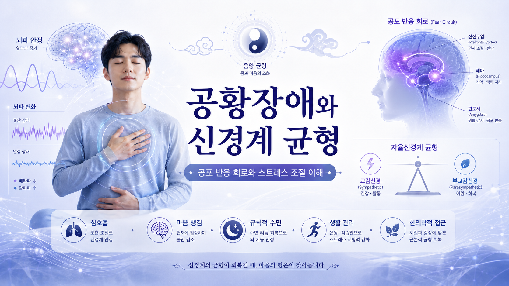 공황장애 한의학 병리와 신경계 균형 및 스트레스 조절 시스템 이미지