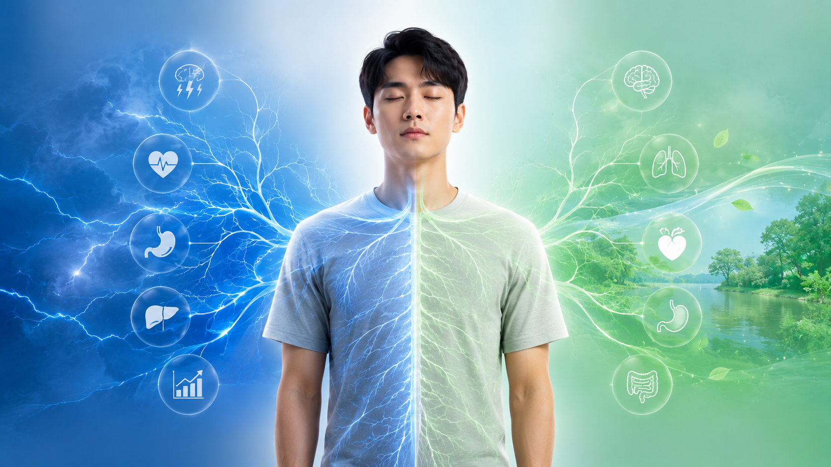 불면증 자율신경 균형과 교감신경 부교감신경 이미지
