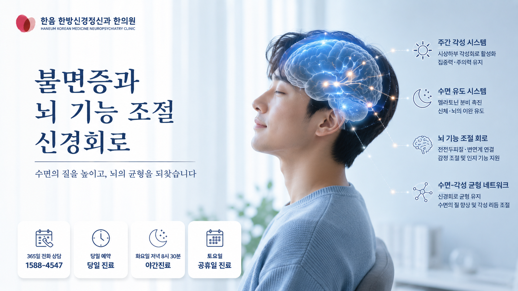 불면증 뇌기능 신경회로를 시각화한 이미지