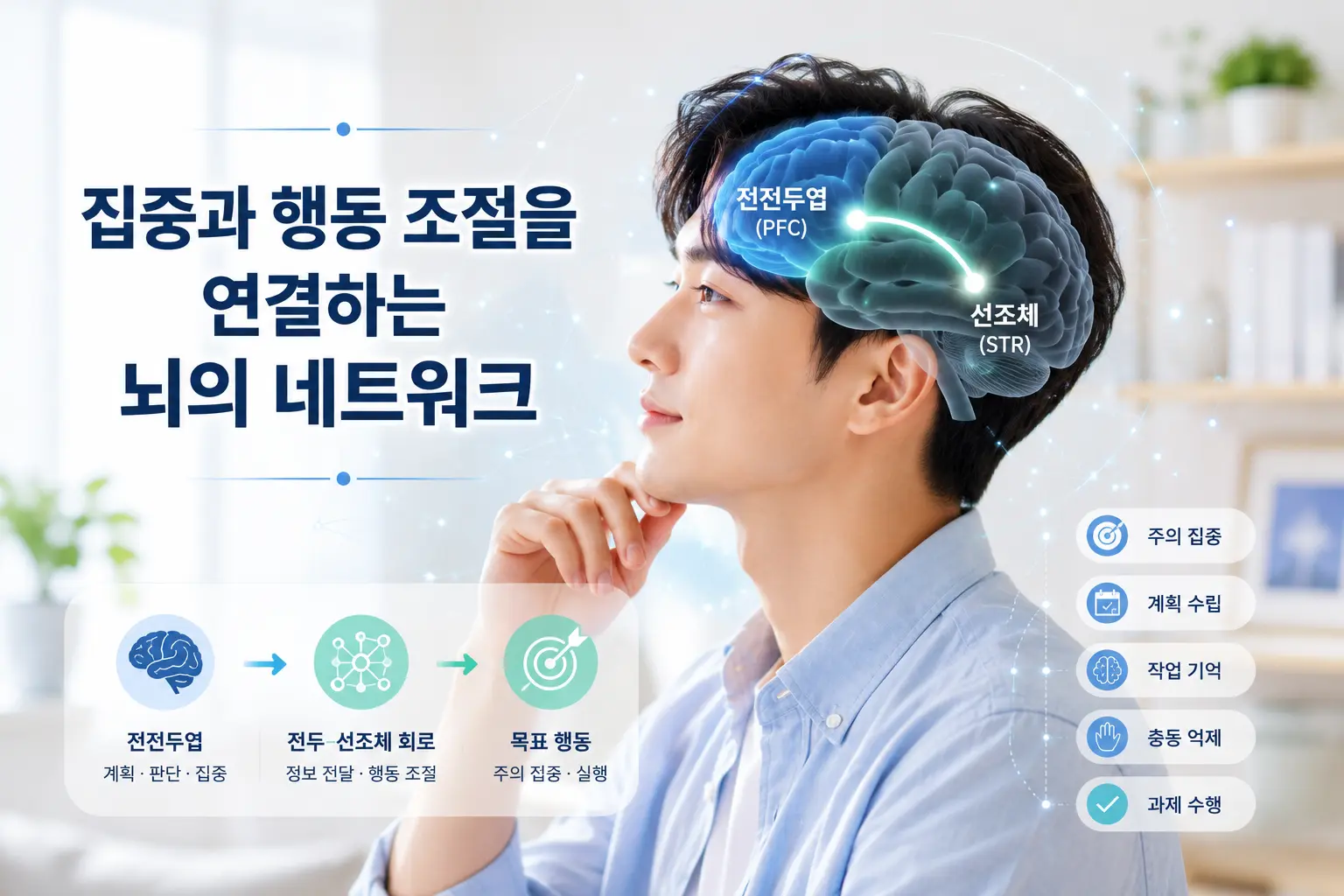 ADHD의 전전두엽과 전두-선조체 회로를 표현한 한국인 모델