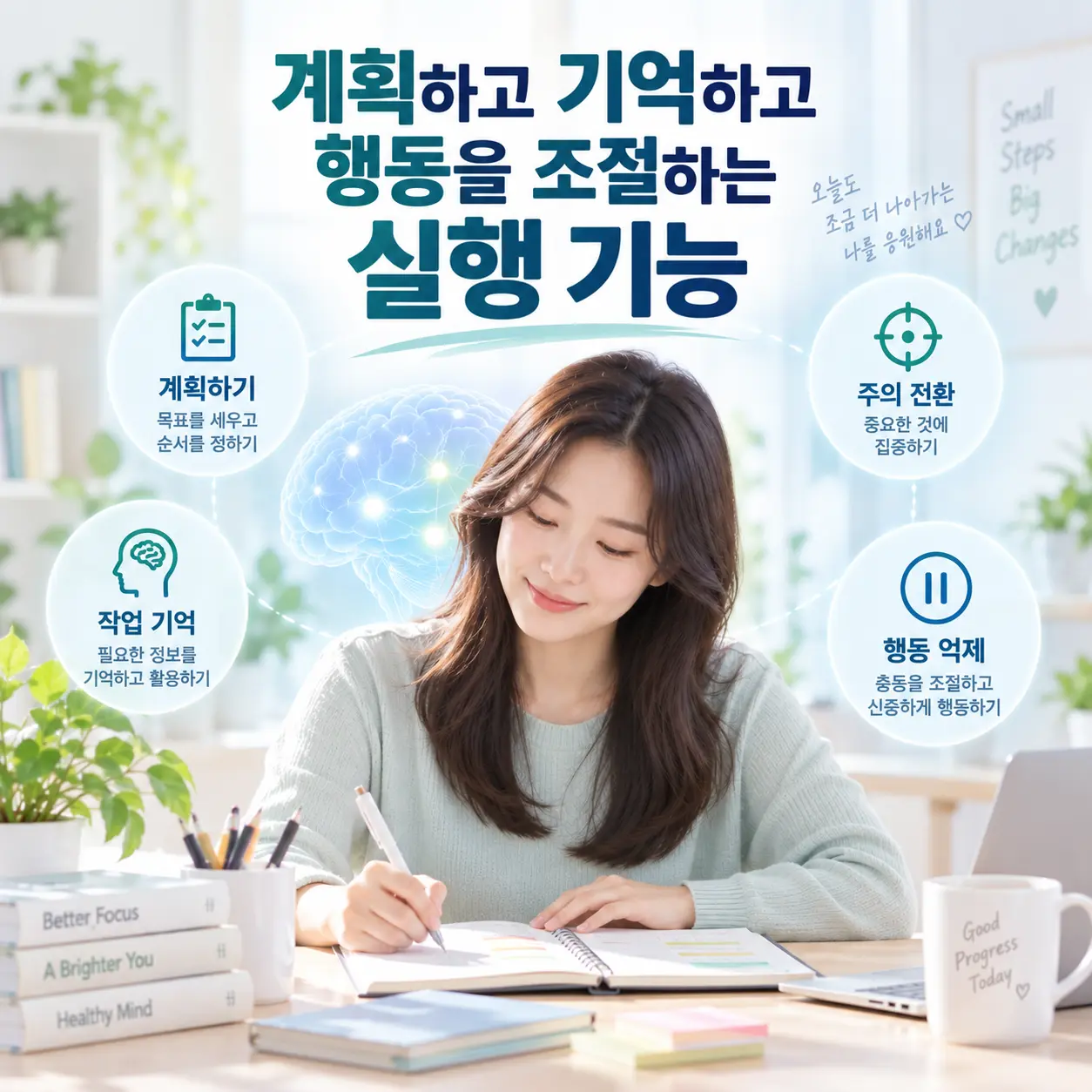ADHD 실행 기능과 계획 행동 조절을 표현한 한국인 이미지
