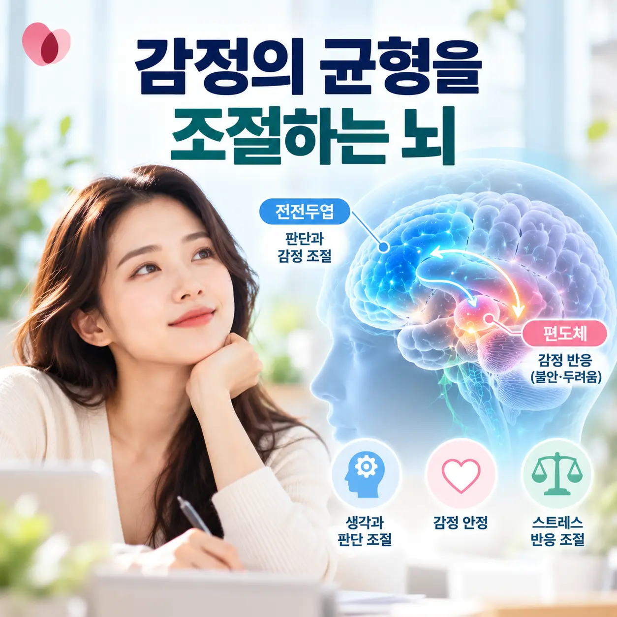 우울증에서 전전두엽과 감정 조절 기능 변화를 표현한 한국인 모델