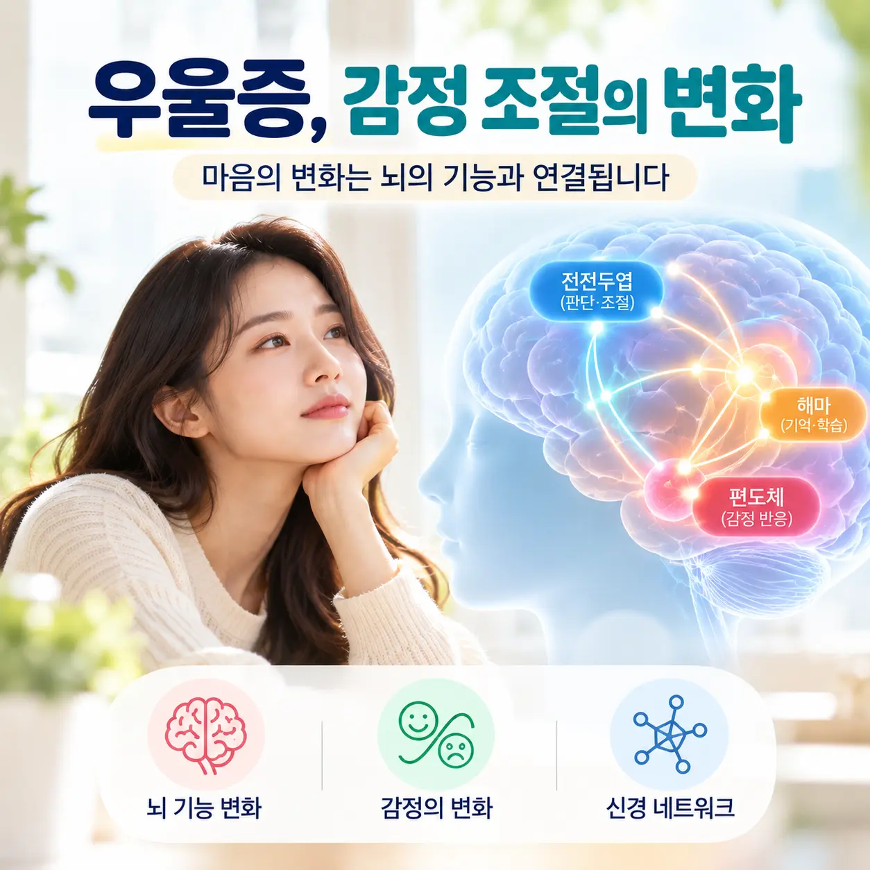 우울증 뇌기능 변화와 감정 조절 신경회로를 표현한 한국인 여성