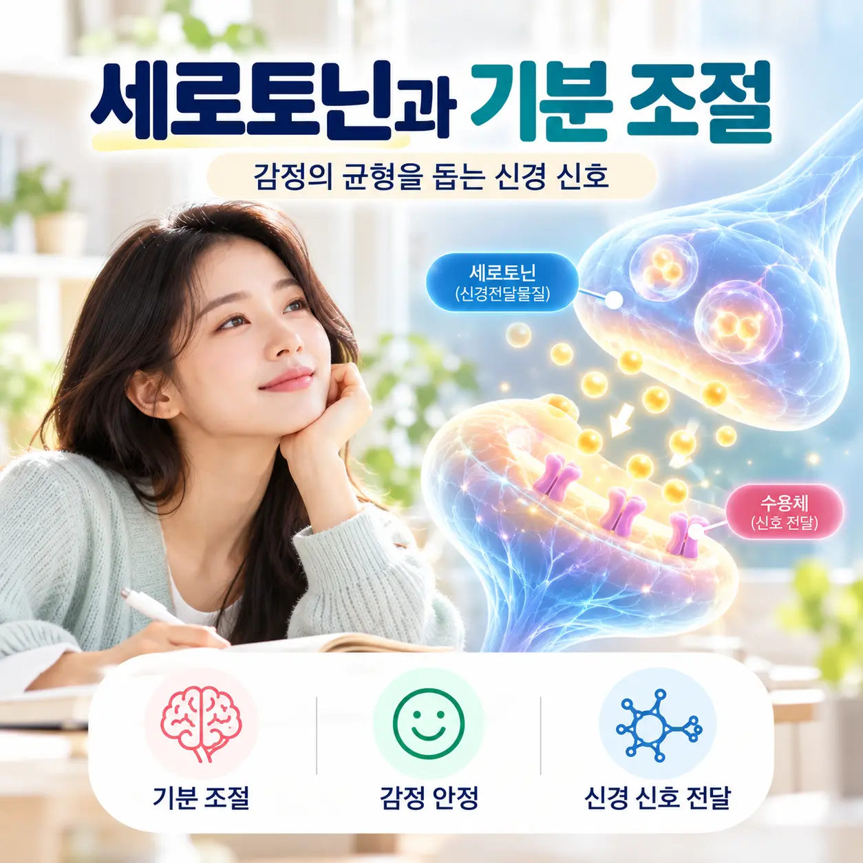 우울증 세로토닌 신경전달물질과 시냅스의 기분 조절 과정