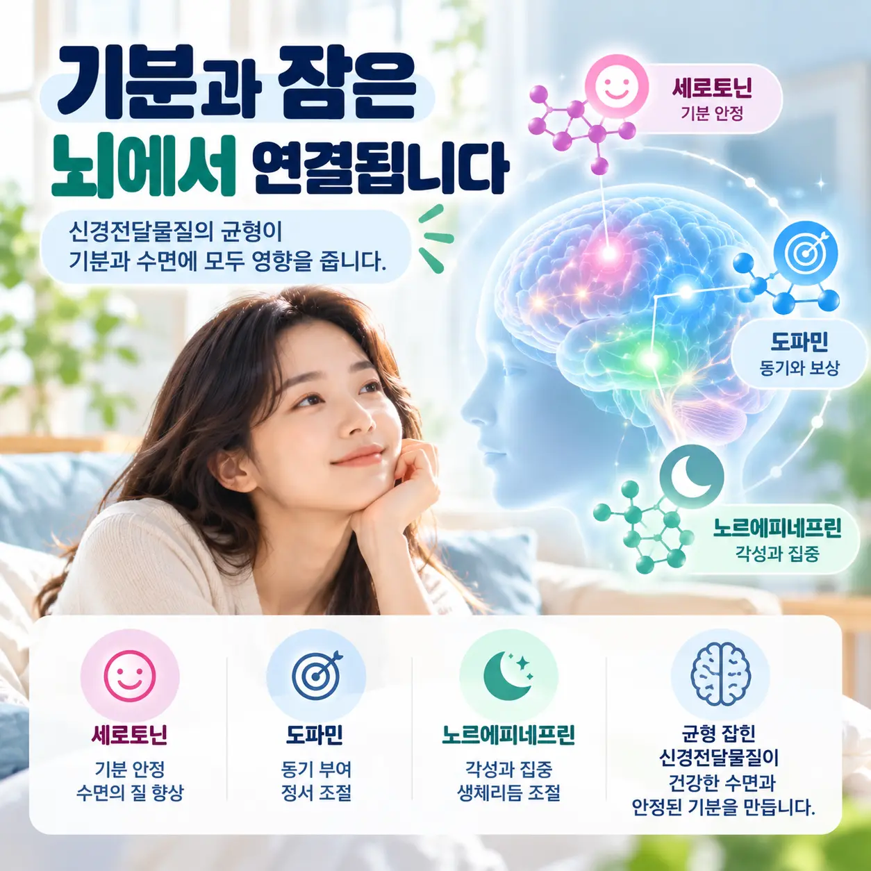 우울증 수면문제와 세로토닌 도파민 노르에피네프린의 관계